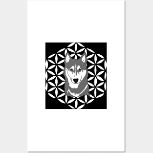 Husky flower of life Posters and Art